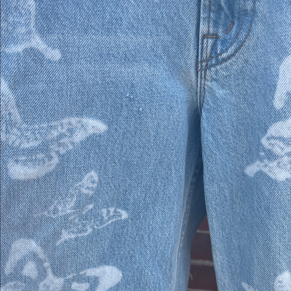 Mother Snack’s Twizzy Butterflyy Light Blue Floral Women's Jeans - Picture 10 of 13
